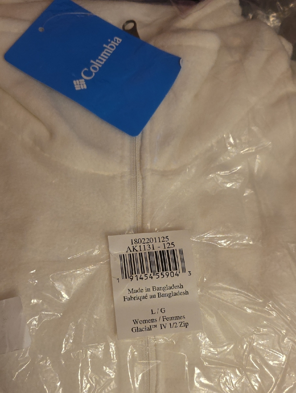 Columbia Women's White 1/2 Zip Fleece